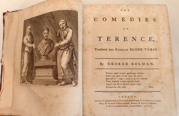 Item #007930 The Comedies of Terence Translated Into Familiar Blank Verse. George Colman.
