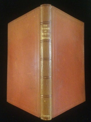 Item #010090 The Testament of Beauty: A Poem in Four Books. Robert. Willam Edwin Rudge Bridges,...