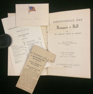 INDEPENDENCE DAY BANQUET & BALL. MENU, PROGRAMME, LIST OF GUESTS AND PLAN OF TABLES. JULY 4th, 1939