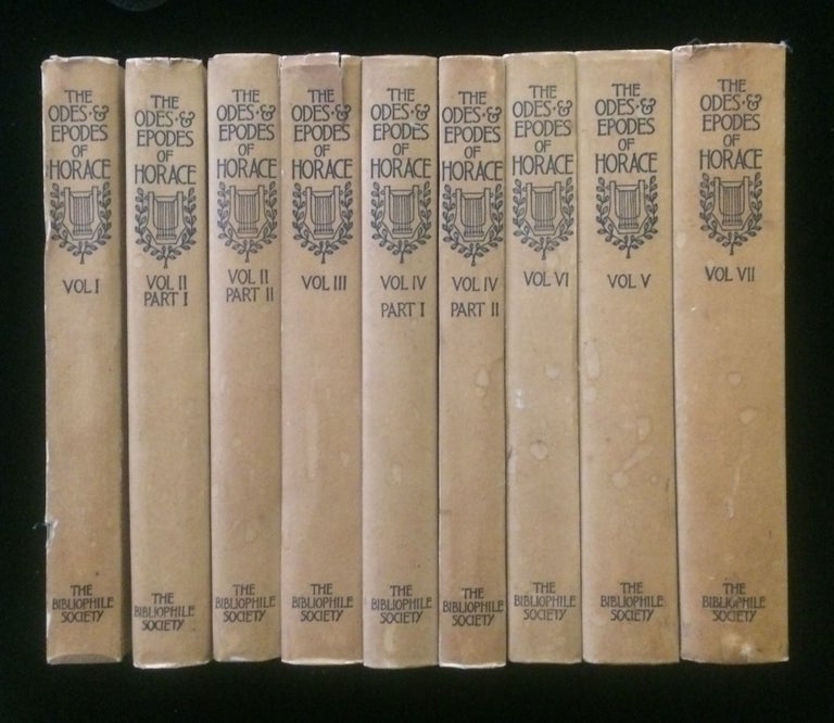Item #012284 The Odes and Epodes of Horace With Latin Text Edited by Clement Lawrence Smith (9 volumes, complete. Clement Lawrence Horace . Smith, Howard Archbishop Ireland . Pyle, H. W. H. Bickell, Howard, Pyle, Quintus Horatius Flaccus, introduction, frontispieces.