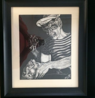TRIPTYCH OF ORIGINAL SCRATCHBOARDS FOR STEWARD'S UNPUBLISHED TRANSLATION OF JEAN GENET'S QUERELLE