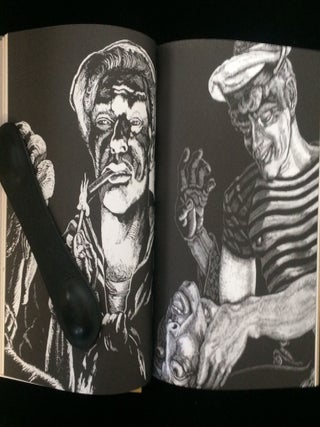 TRIPTYCH OF ORIGINAL SCRATCHBOARDS FOR STEWARD'S UNPUBLISHED TRANSLATION OF JEAN GENET'S QUERELLE