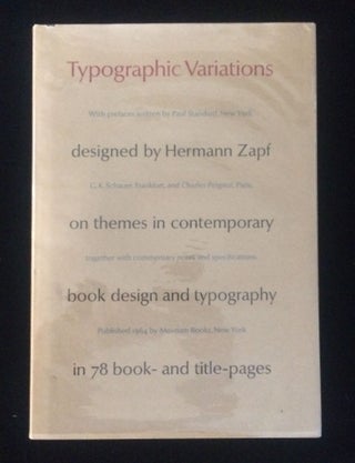 Item #012329 Typographic Variations designed by Hermann Zapf on themes in contemporary book...