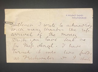 Item #012724 UNDATED ANS FROM ANNE THACKERAY TO AMERICAN BUYERS OF "THE ANGEL" Anne Thackeray,...