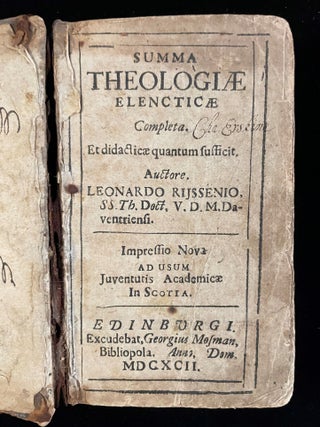 Item #012796 Summa Theologiae Elencticae Completa. Et Didacticticæ Quantum Sufficit. Auctore...
