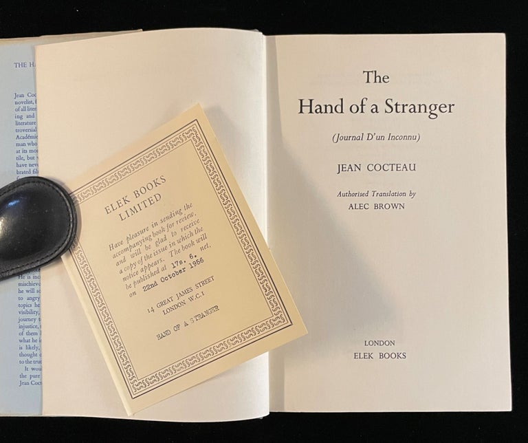 Item #012812 THE HAND OF A STRANGER. Jean. Brown Cocteau, Alec, translation.