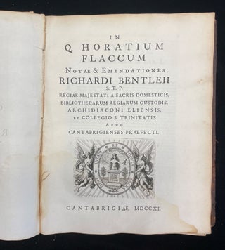 Q. Horatius Flaccus, Ex Recensione & cum Notis atque Emendationibus Richardi Bentleii