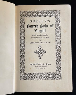 Surrey's Fourth Boke of Virgill