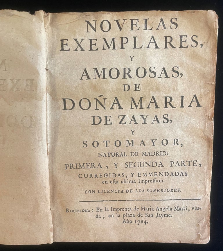 Item #012948 NOVELAS EXEMPLARES Y AMOROSAS DE DOÑA MARIA DE ZAYAS Y SOTOMAYOR. María de Zayas y. Sotomayer.