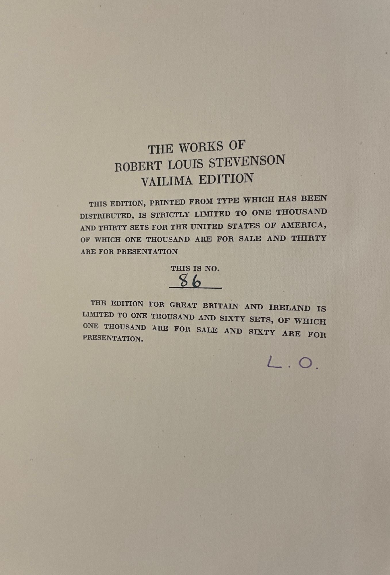 The Works Of Robert Louis Stevenson Vailima Edition, 26 Volumes 