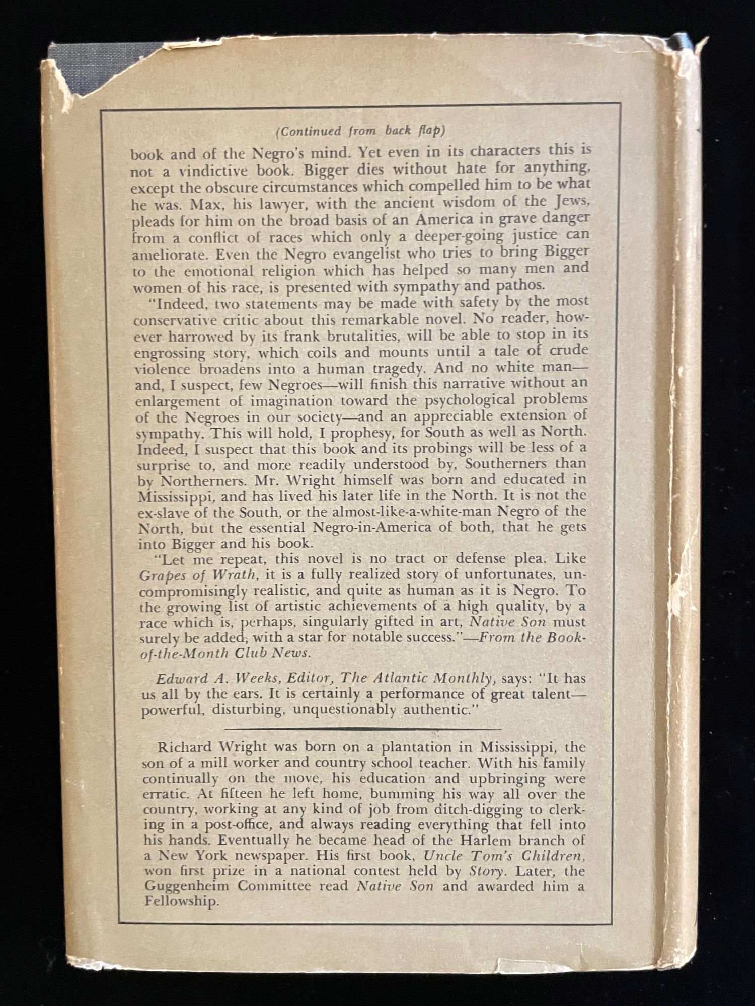 Native Son by Richard Wright, First Edition cover