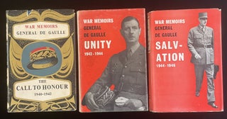 Item #013379 WAR MEMOIRS: THE CALL TO HONOR 1940-1942; UNITY 1942-1944; and, SALVATION 1944-1946...