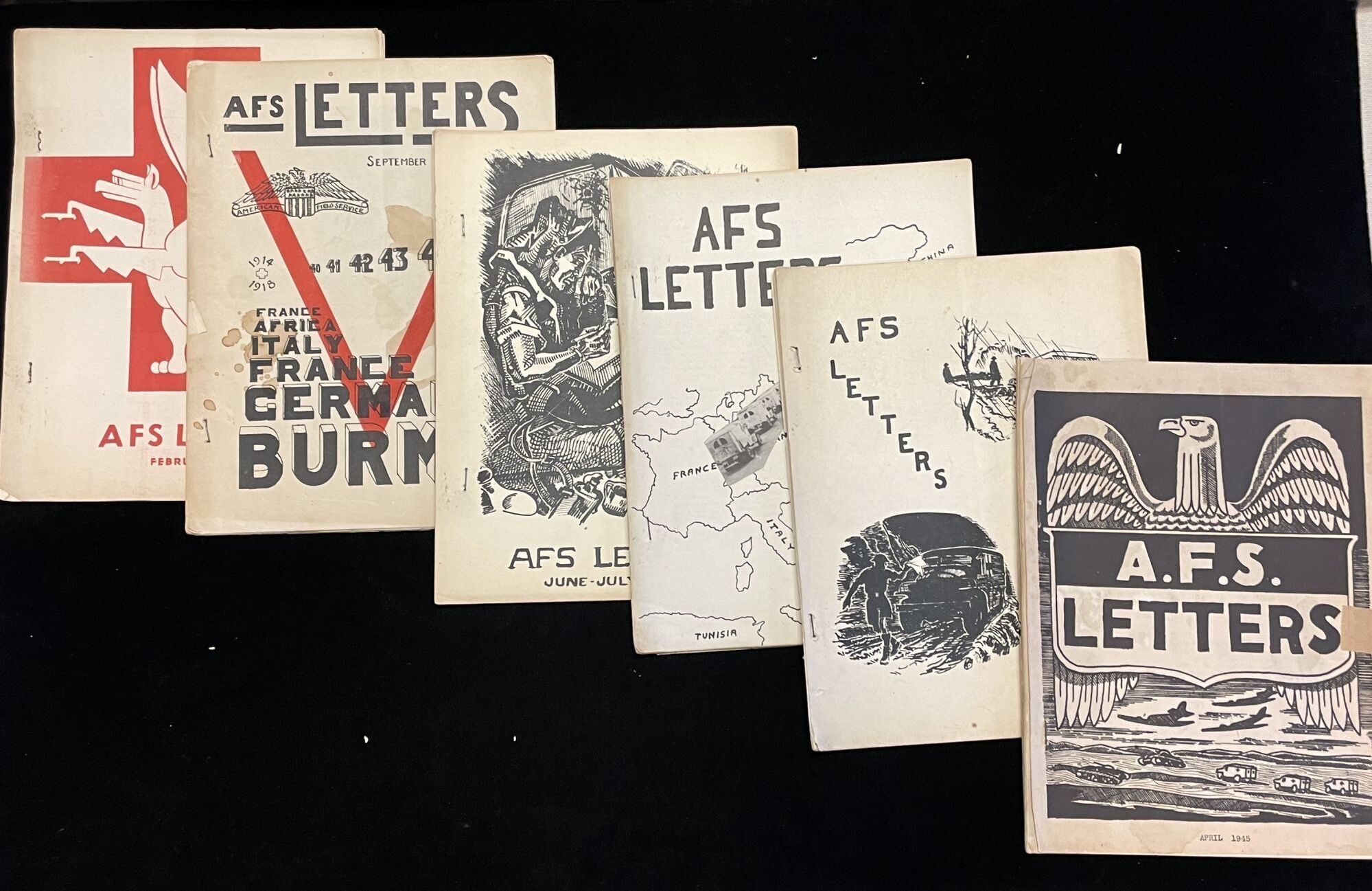 Aaf Letters AFS LETTERS. AMERICAN FIELD SERVICE LETTERS WWII - lot of 11 newsletters