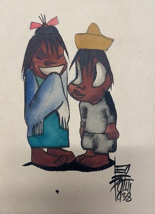 Item #013831 SIGNED, UNTITLED WATERCOLOR OF LITTLE PANCHO. Leo Politi
