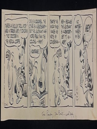 Item #013832 ORIGINAL POGO CARTOON STRIP 1961 INSCRIBED BY KELLY. Walt Kelly