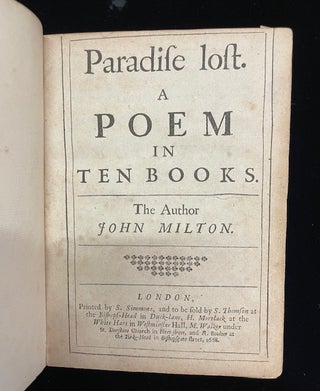 Item #013879 PARADISE LOST. A POEM IN TEN BOOKS. John Milton
