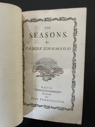 Item #013918 THE SEASONS. James Thomson, Shweighauser John