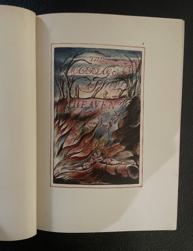 Item #013946 THE MARRIAGE OF HEAVEN AND HELL (facsimile). William. Plowman Blake, Max, essay.